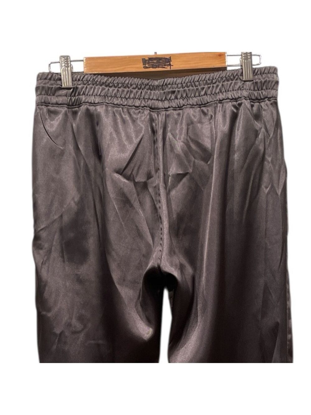 Fidelity Denim Small Charcoal Satin Jogger Pants Drawstring Waist - Picture 6 of 9